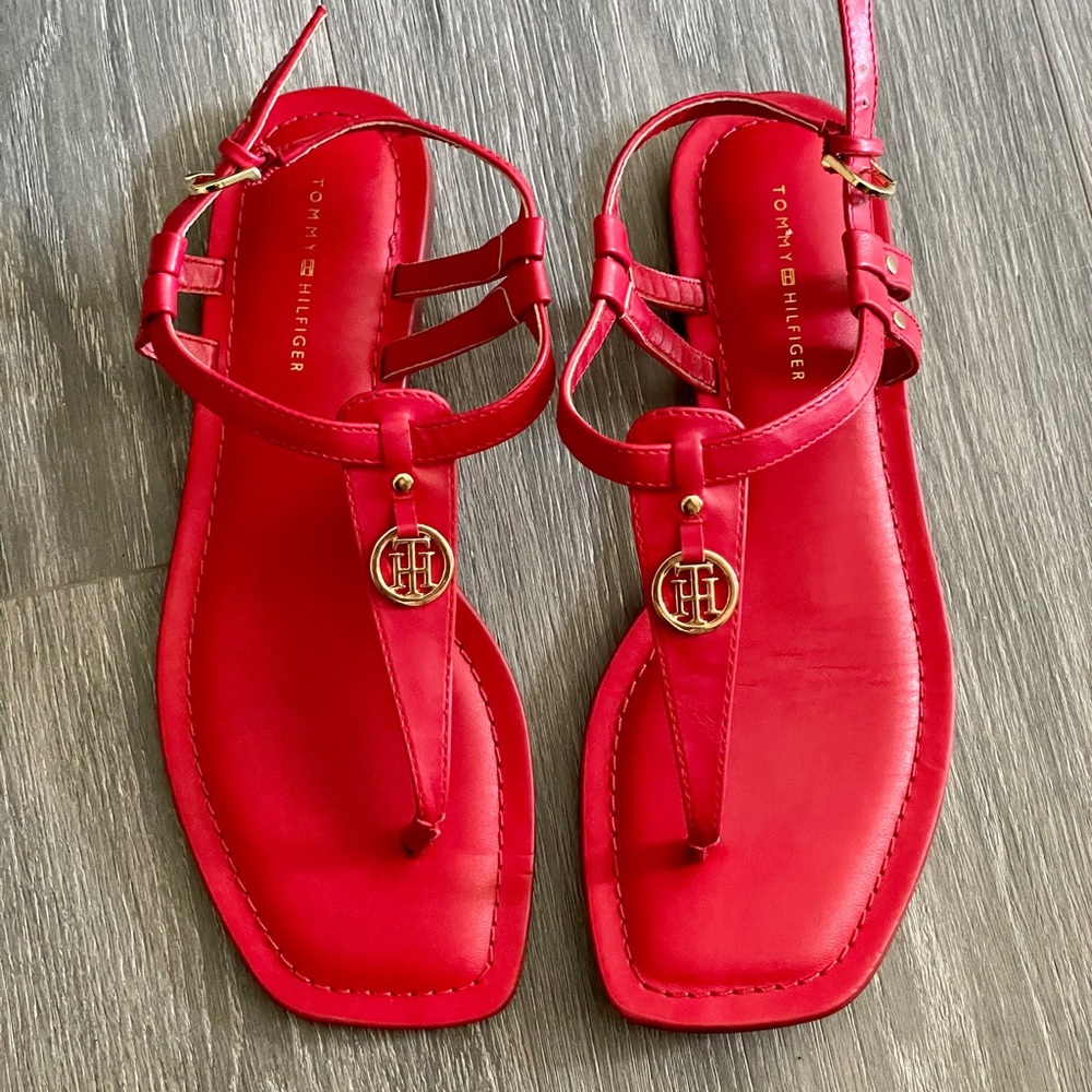 Red Tommy Hilfiger Sandals